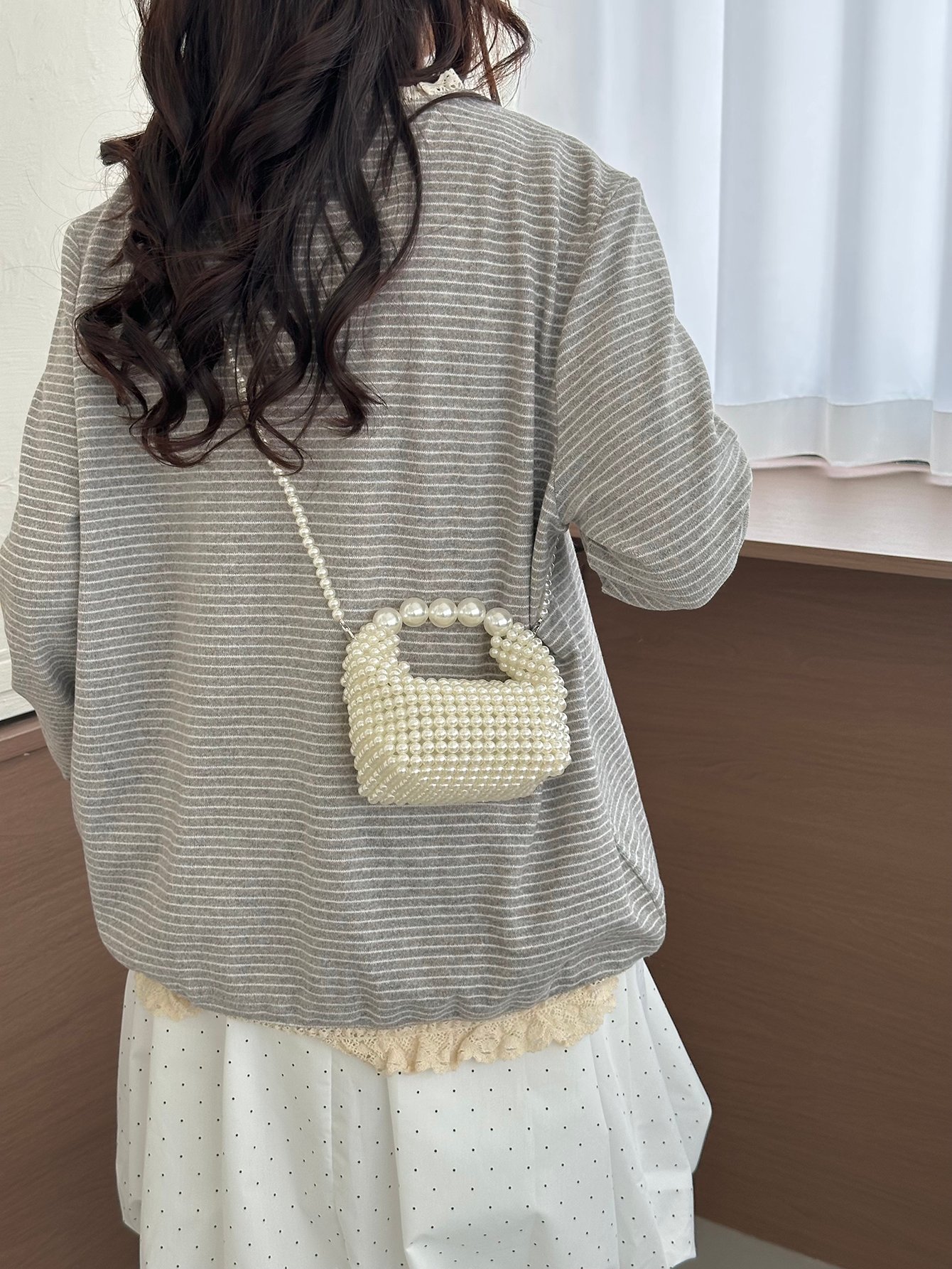 Pearl Beaded Mini Crossbody Bag