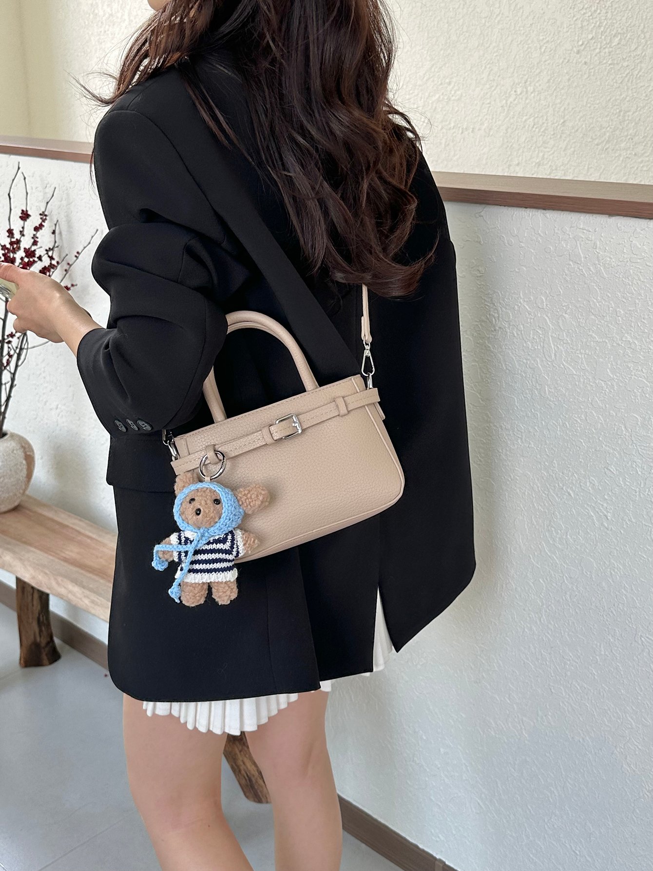 Khaki Crossbody Bag with Adjustable Strap