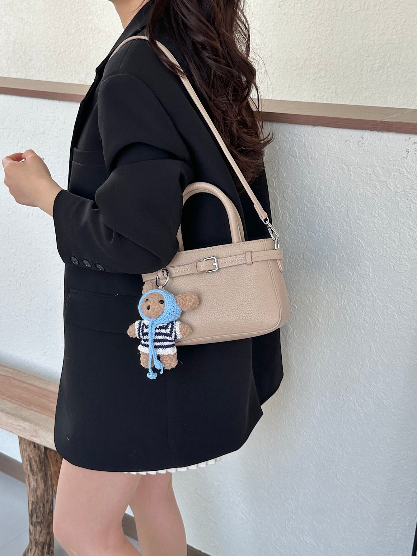 Khaki Crossbody Bag with Adjustable Strap