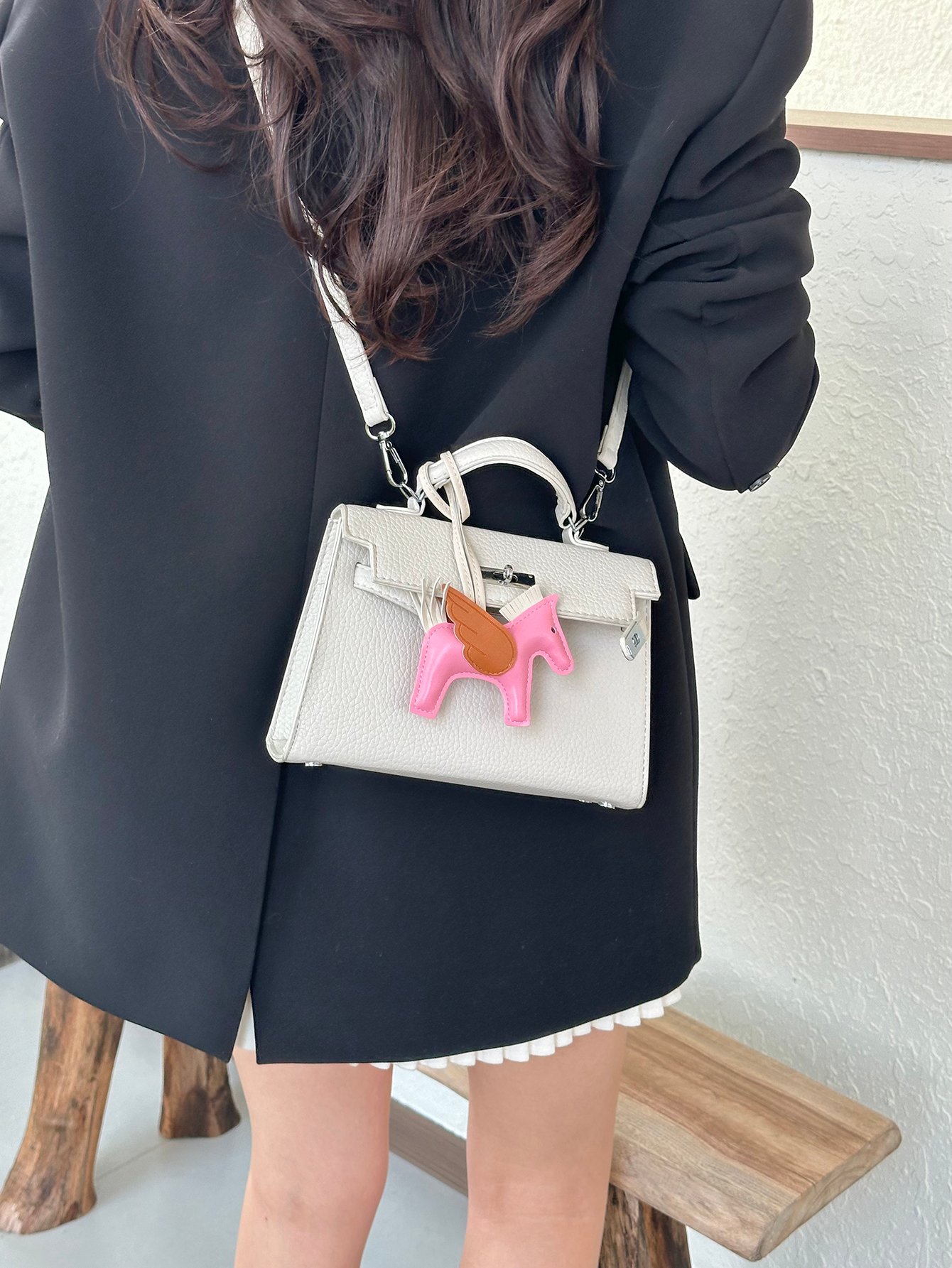 Off White Flap Crossbody Bag