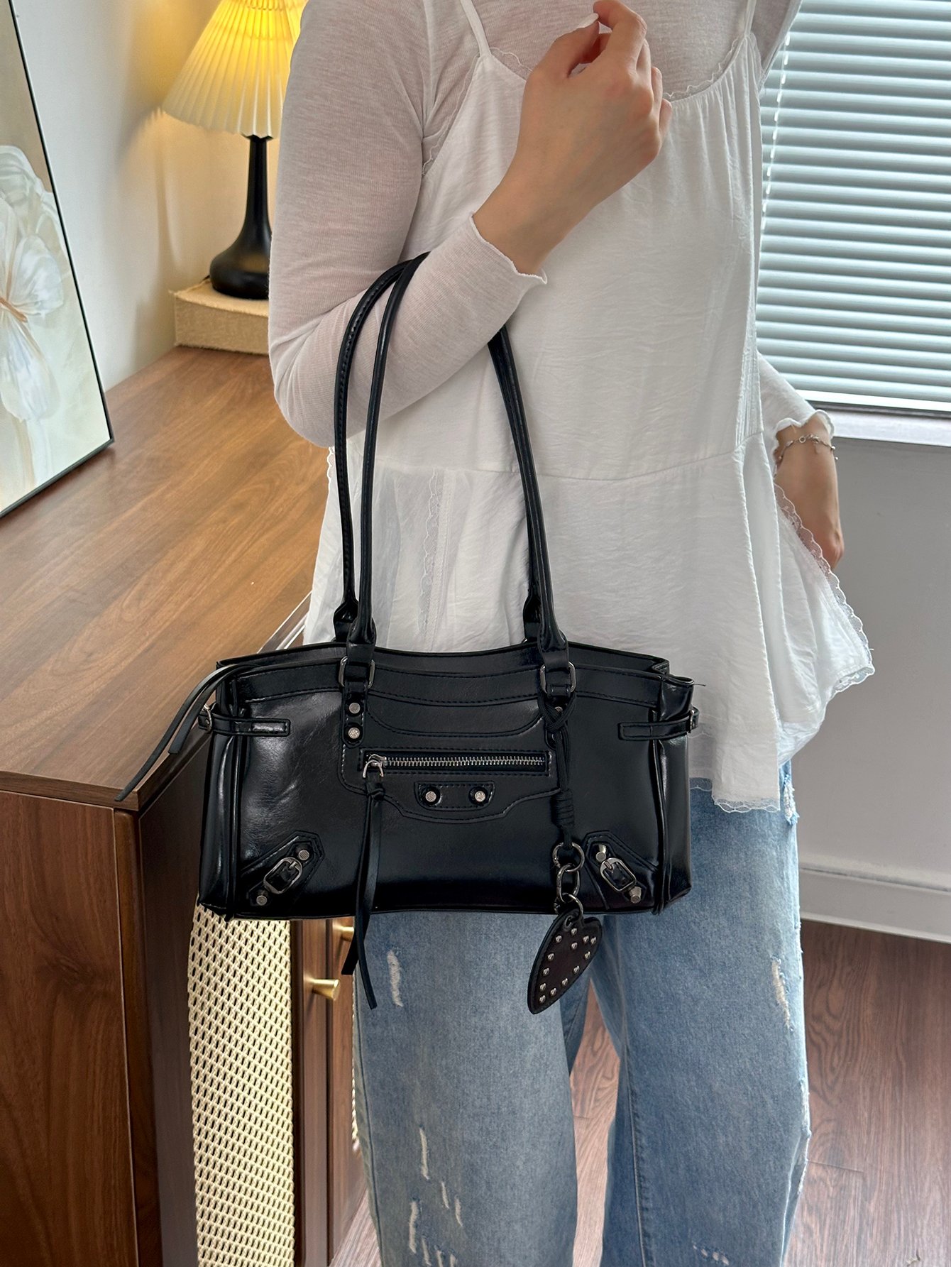 Black Tote Shoulder Bag