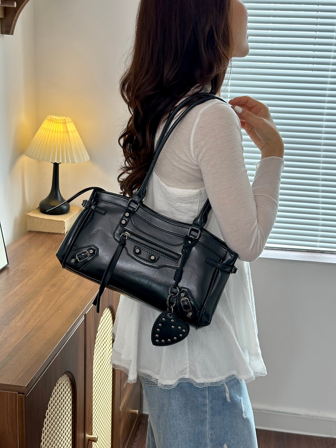 Black Tote Shoulder Bag