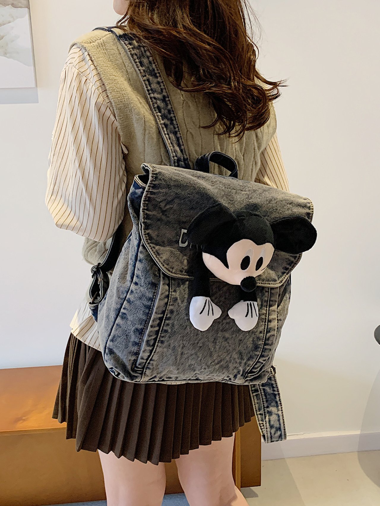 Blue Denim Backpack 