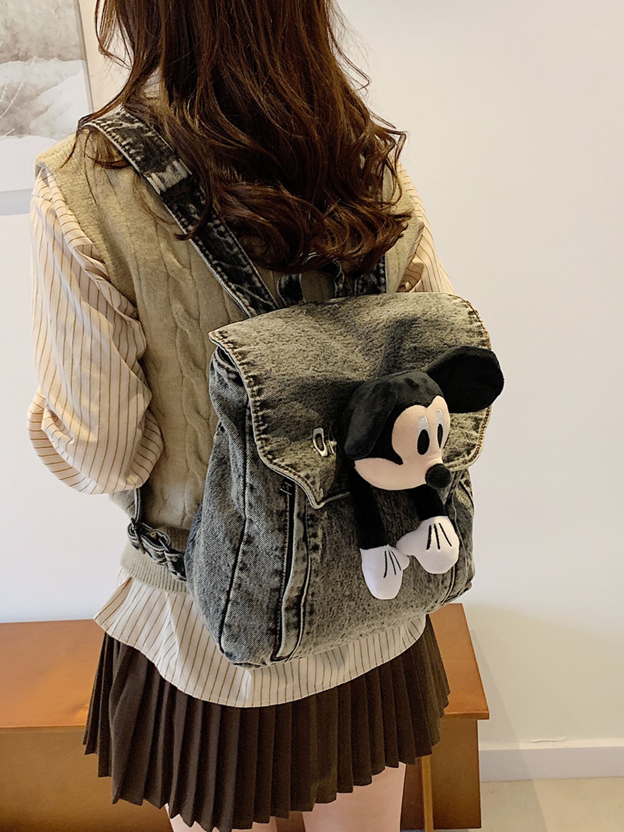 Blue Denim Backpack 