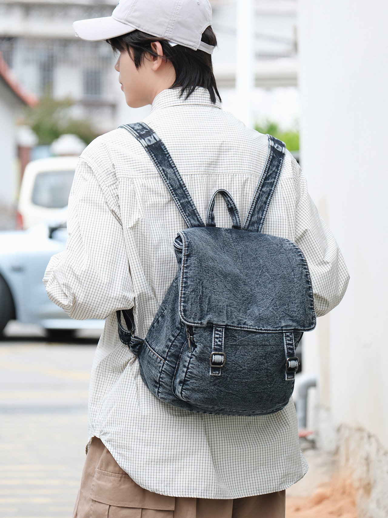 Denim Blue Casual Backpack