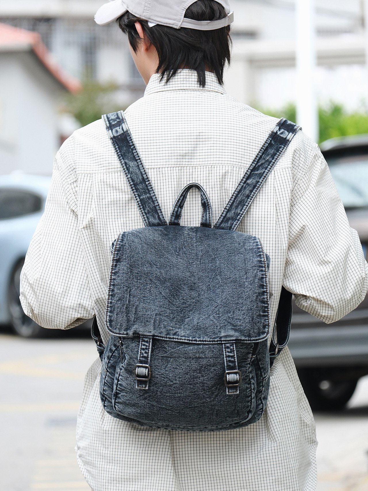 Denim Blue Casual Backpack
