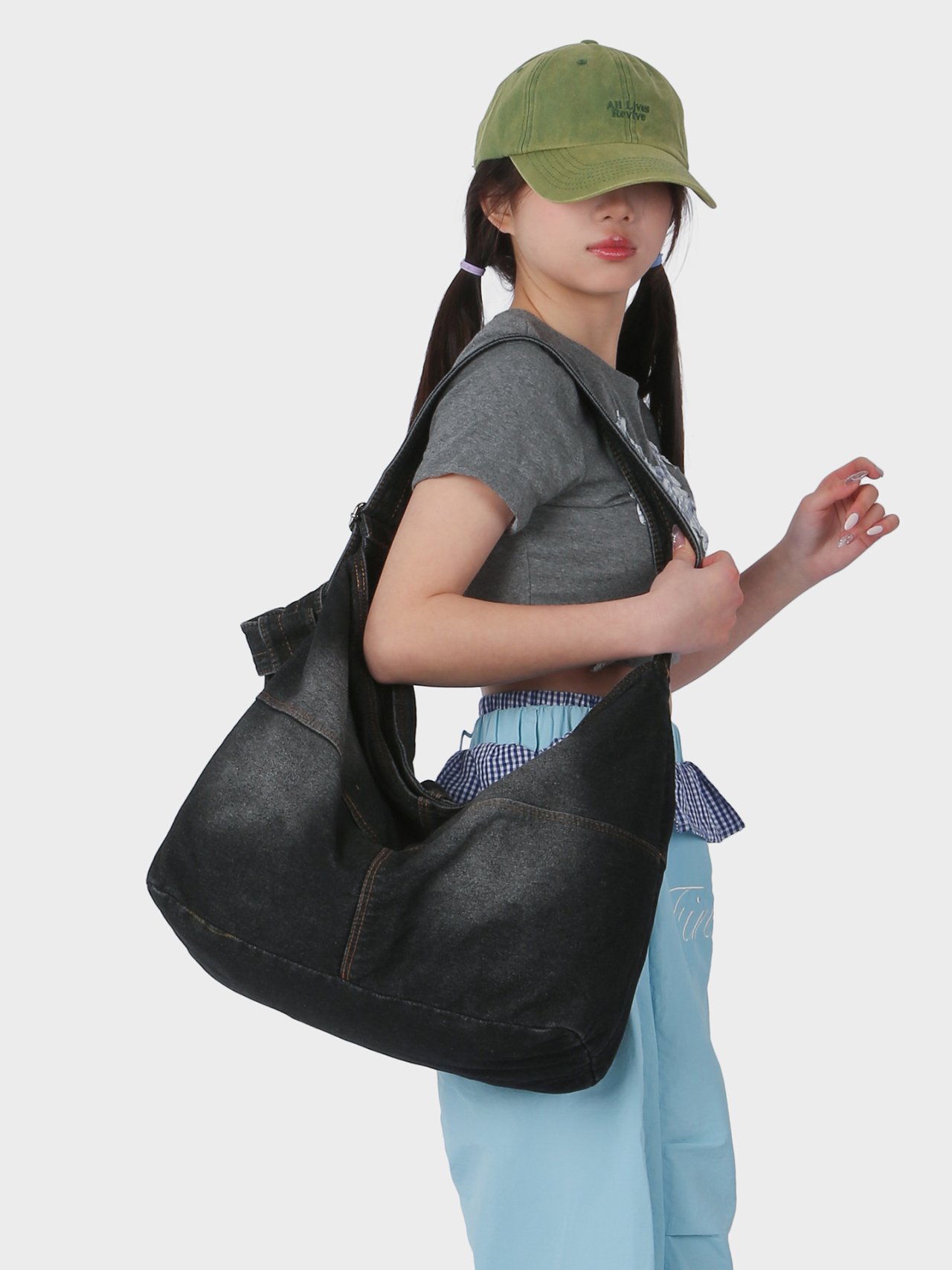 Black Denim Shoulder Bag