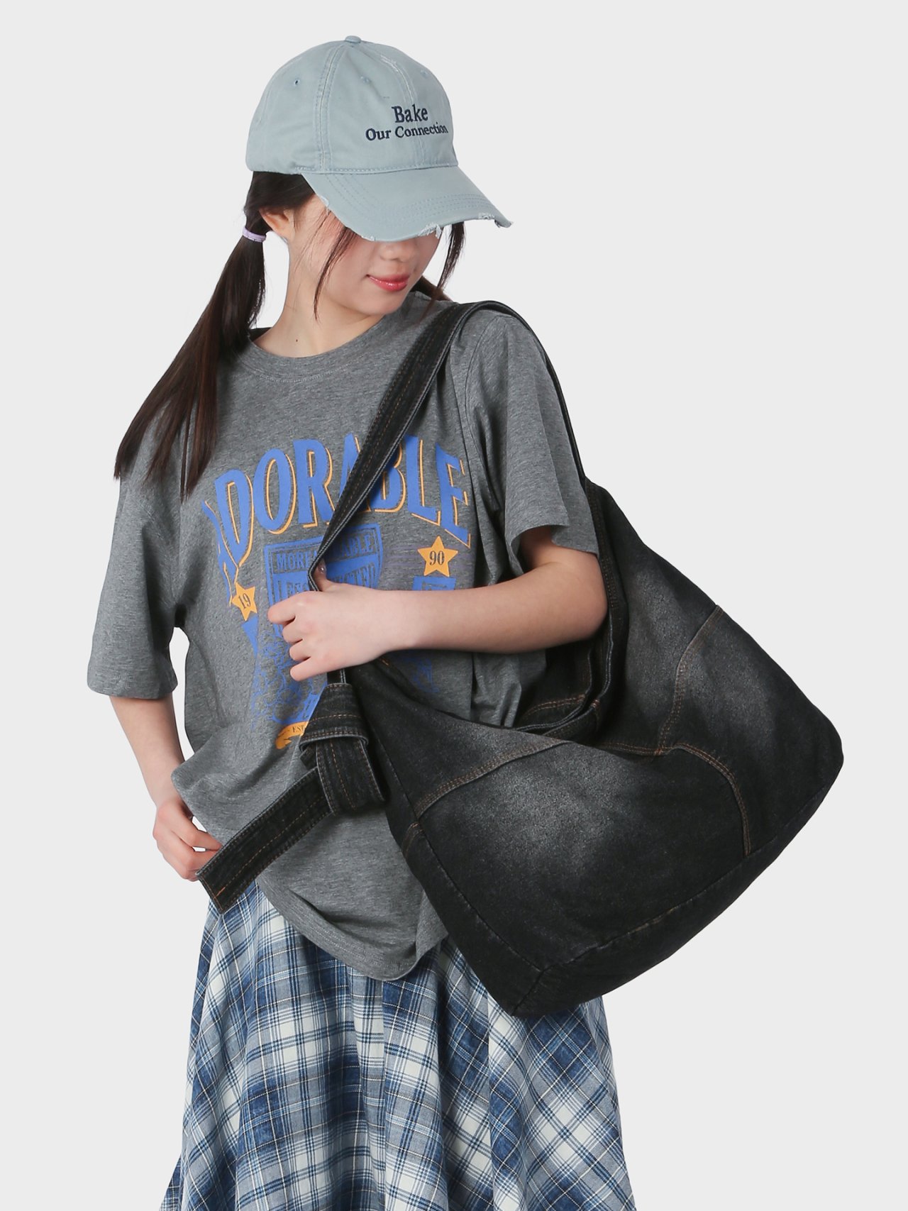 Black Denim Shoulder Bag