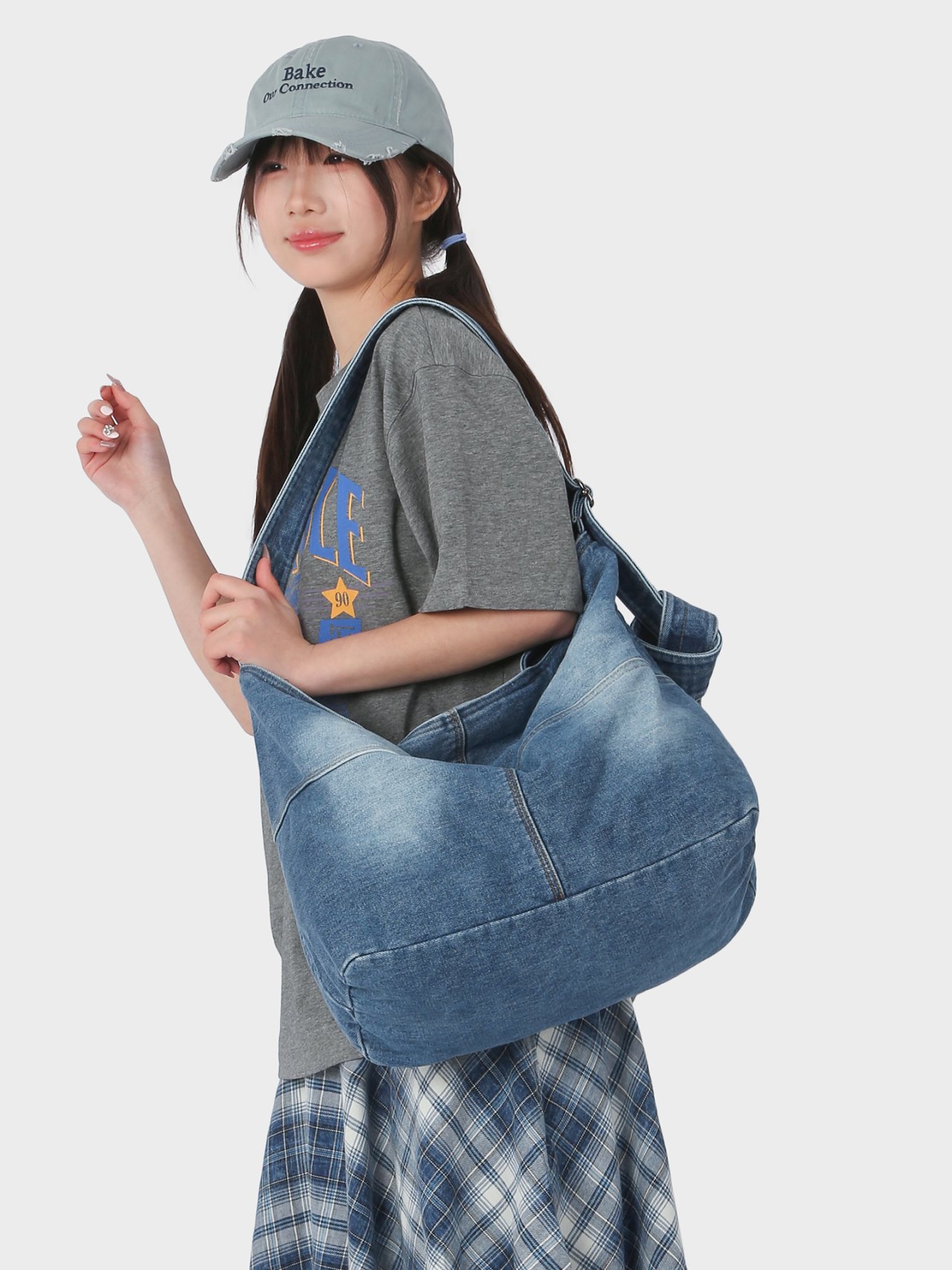 Blue Denim Hobo Shoulder Bag
