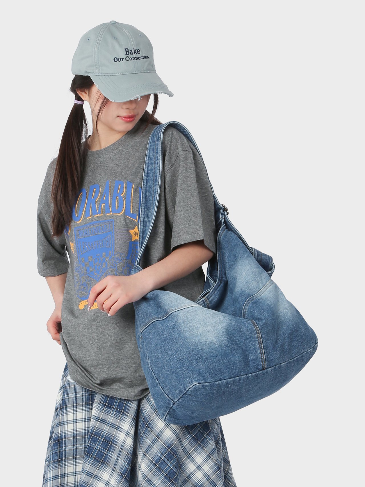Blue Denim Hobo Shoulder Bag