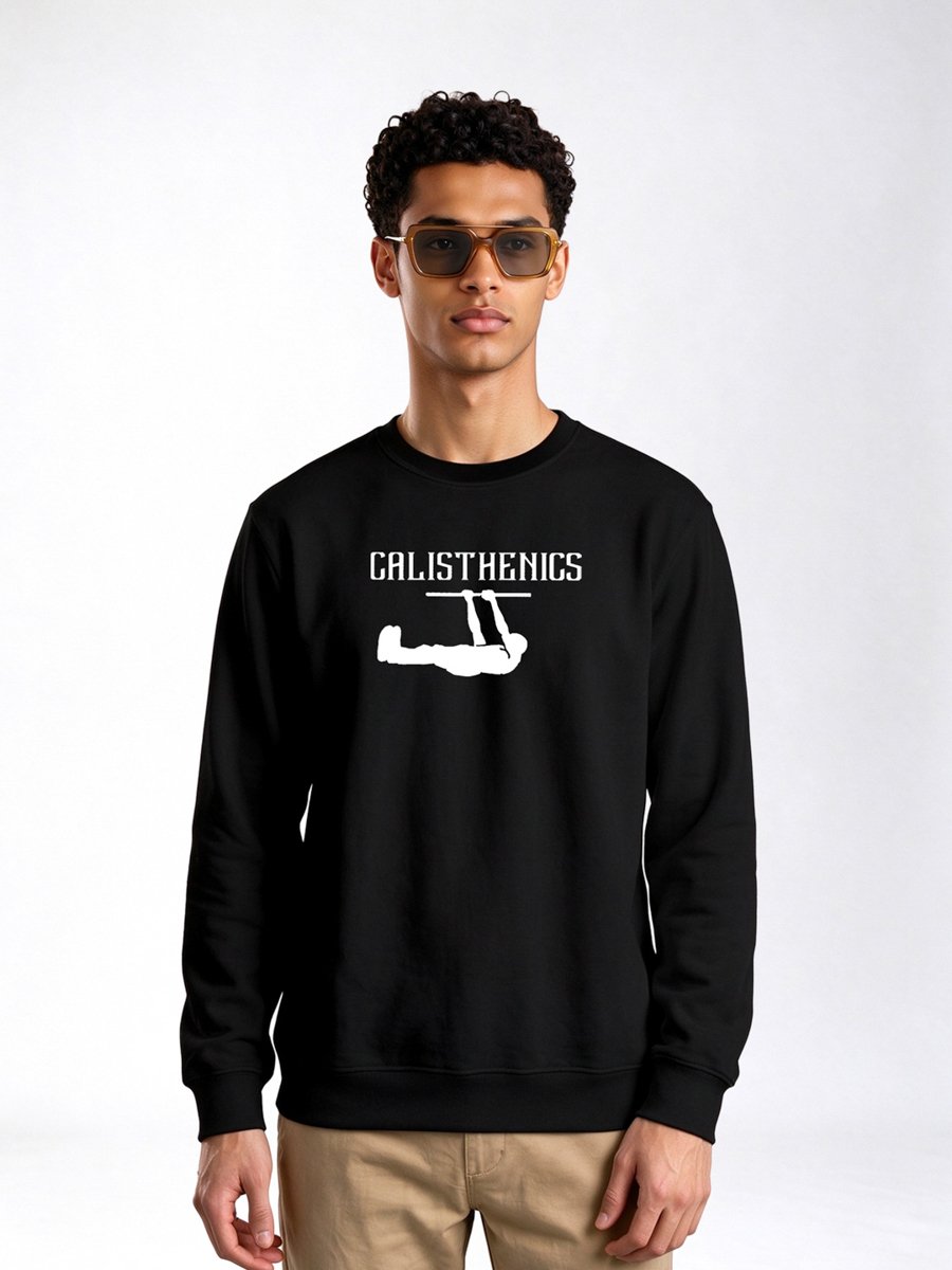 Black Graphic Print Crew Neck Long Sleeves Sweater