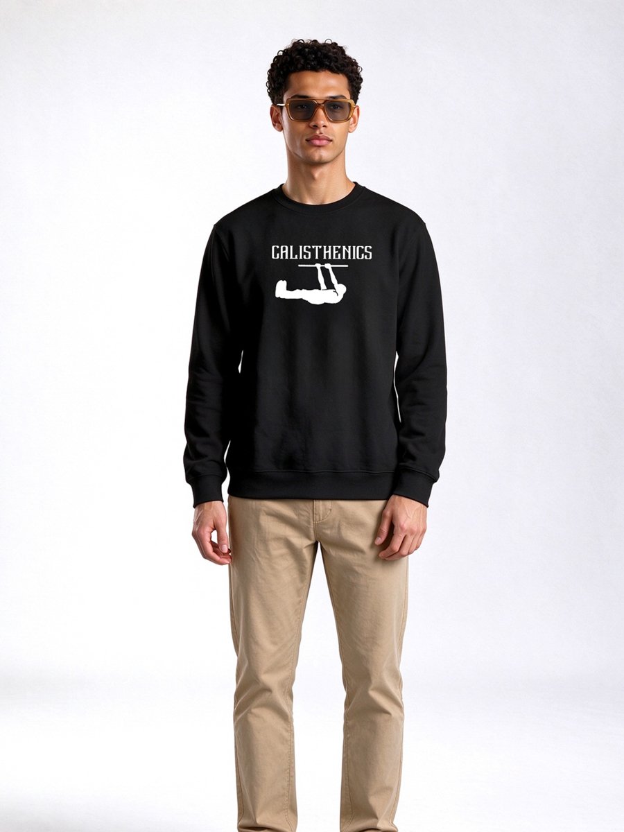 Black Graphic Print Crew Neck Long Sleeves Sweater