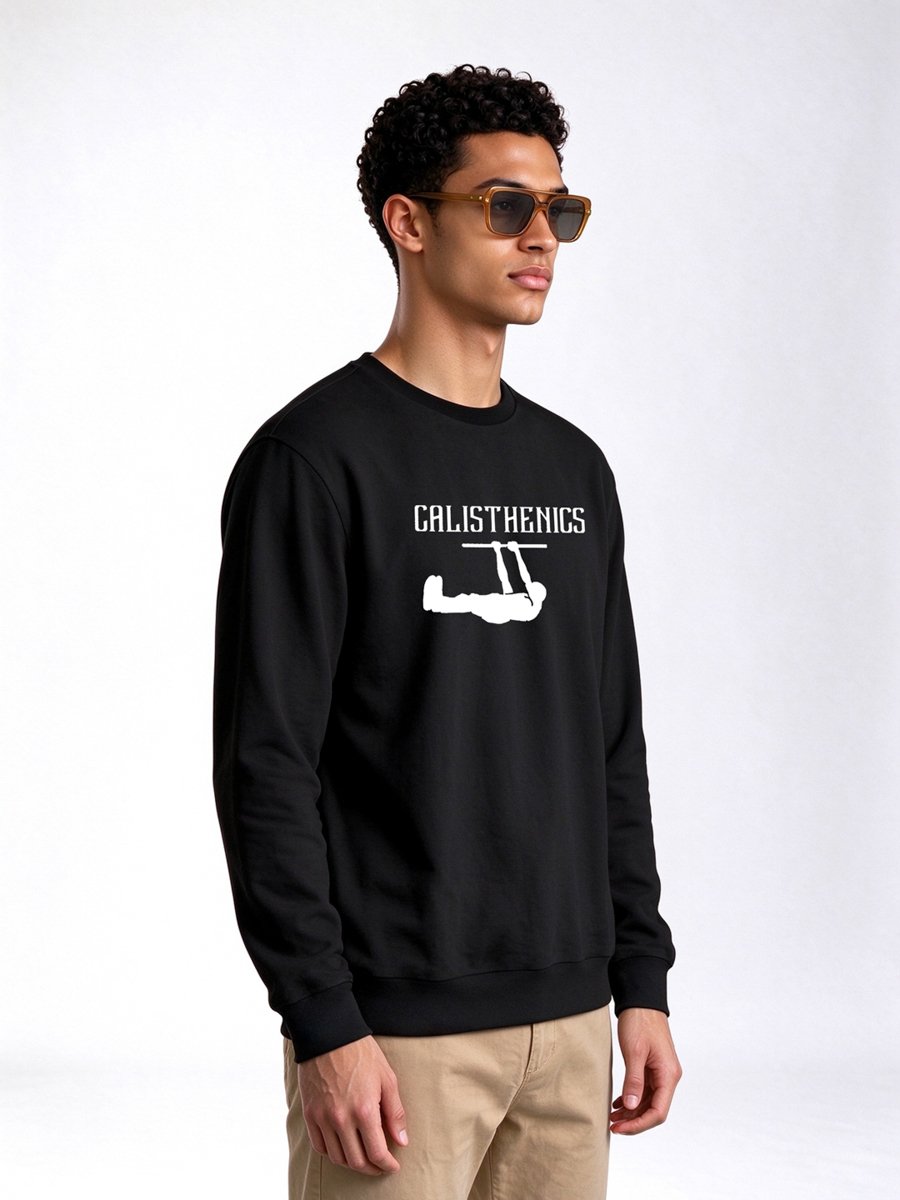 Black Graphic Print Crew Neck Long Sleeves Sweater