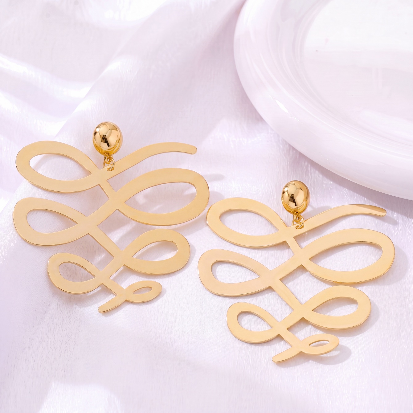 Gold Statement Dangler Earrings