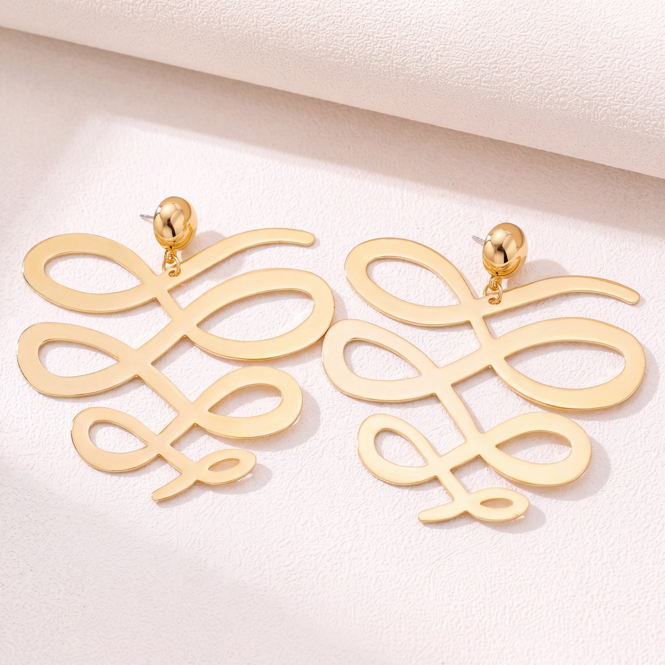 Gold Statement Dangler Earrings