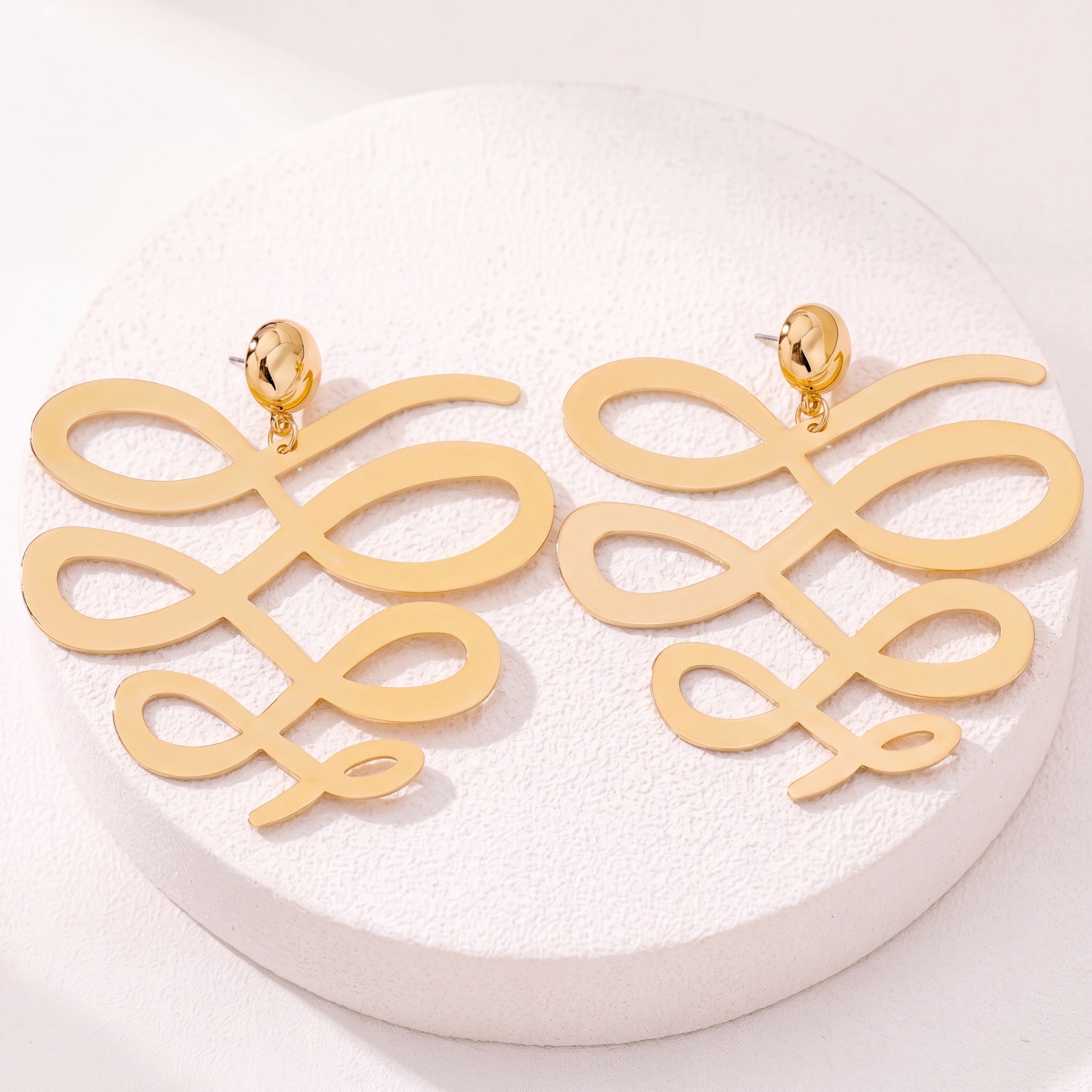 Gold Statement Dangler Earrings