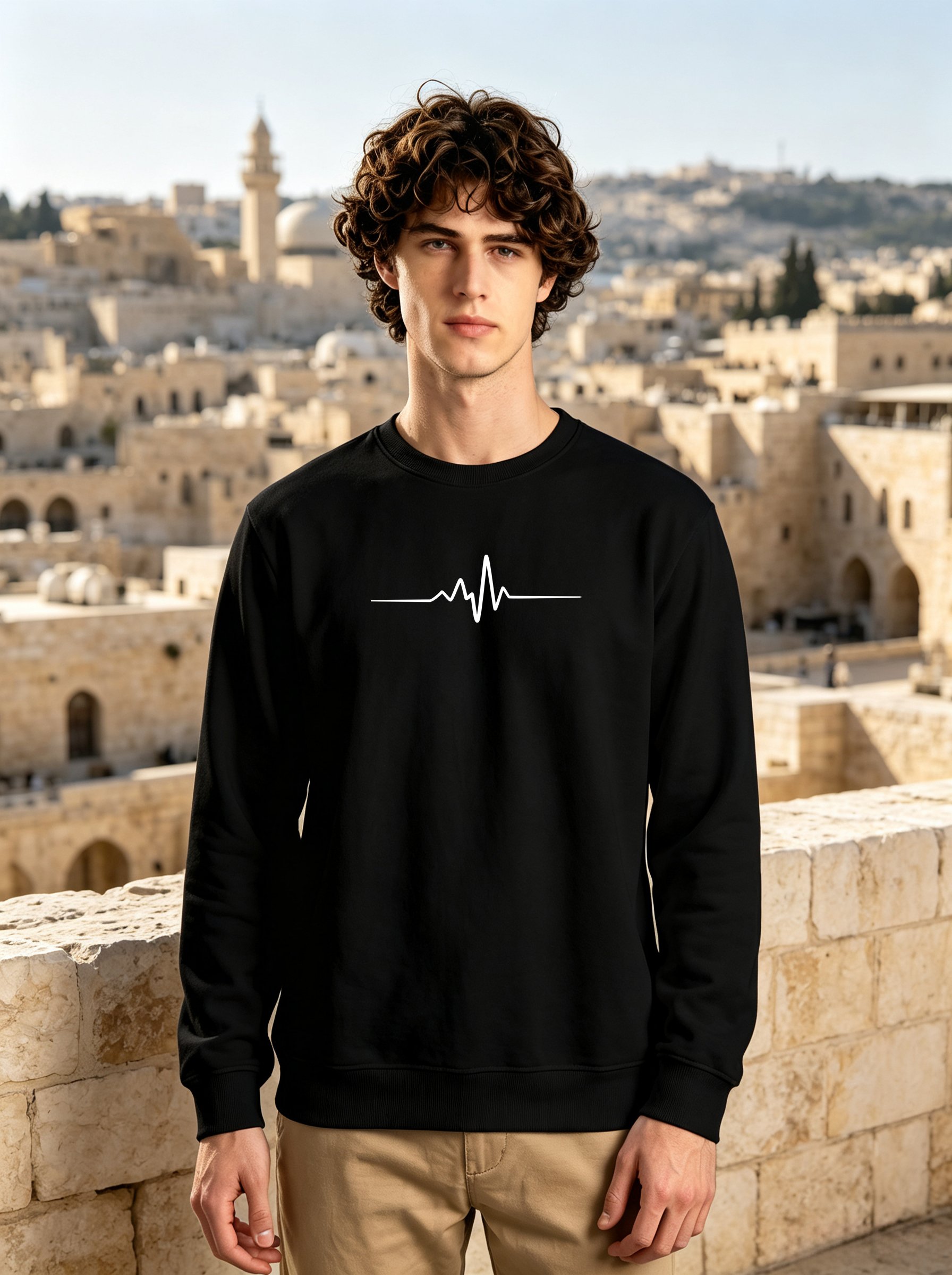 Black Graphic Print Crew Neck Sweatshirt