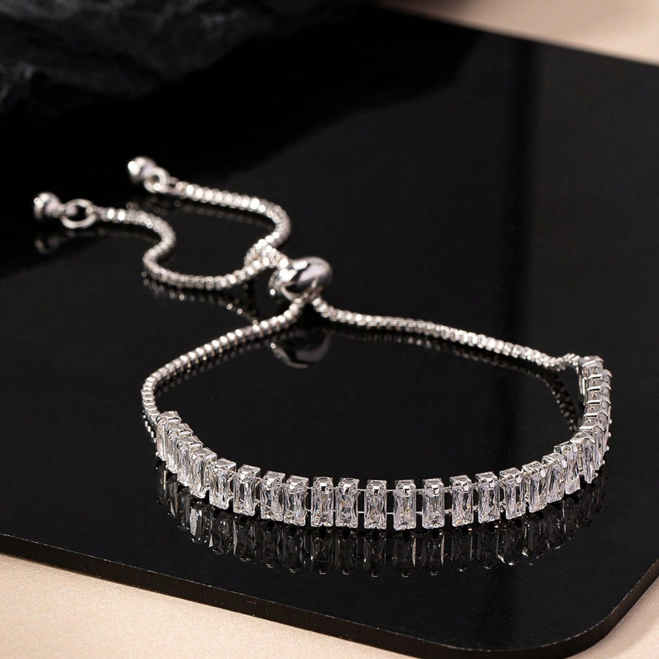Silver Solid Link Bracelet