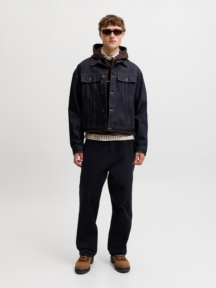Black JPSTALEX Wide leg Denim Trousers
