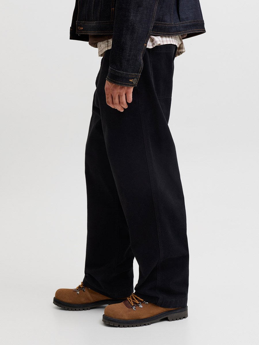 Black JPSTALEX Wide leg Denim Trousers