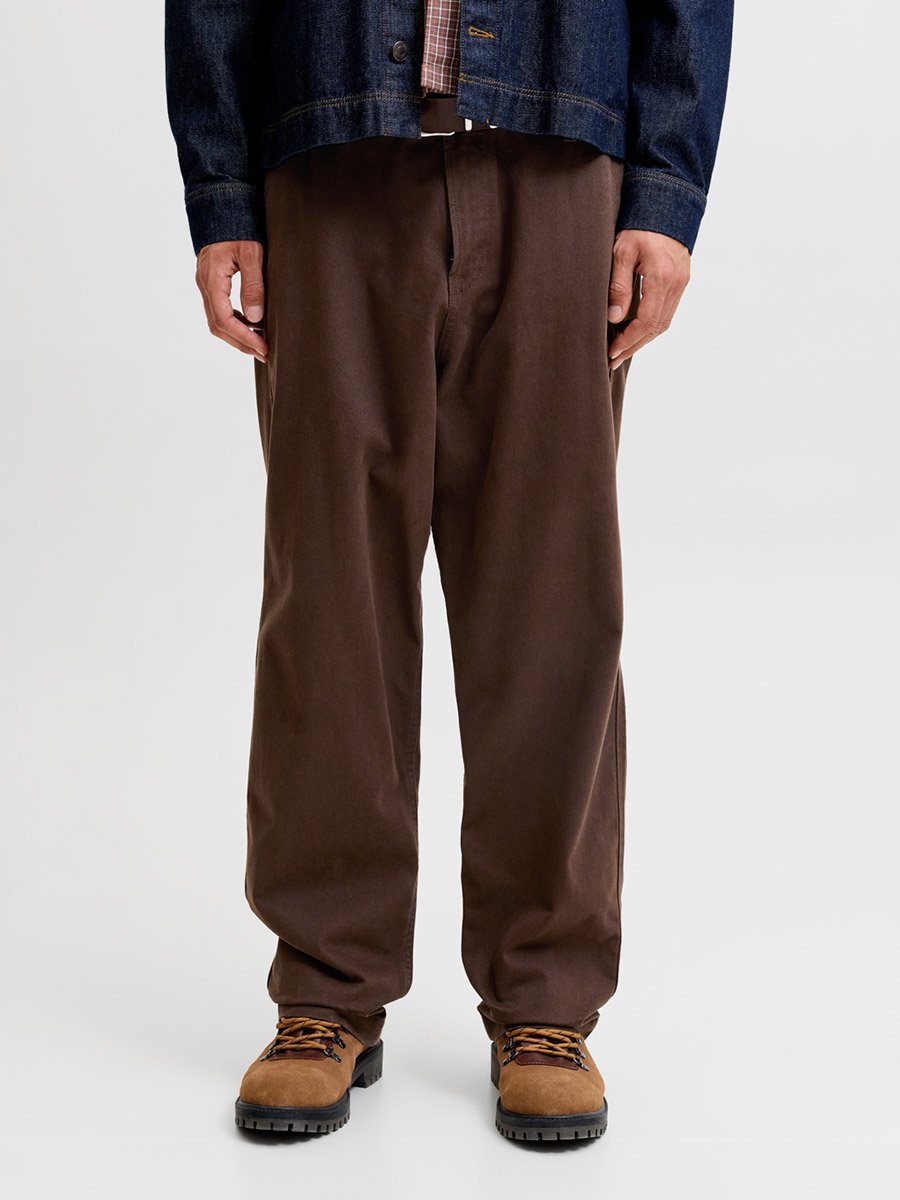 Brown JPSTALEX Wide leg Denim Trousers