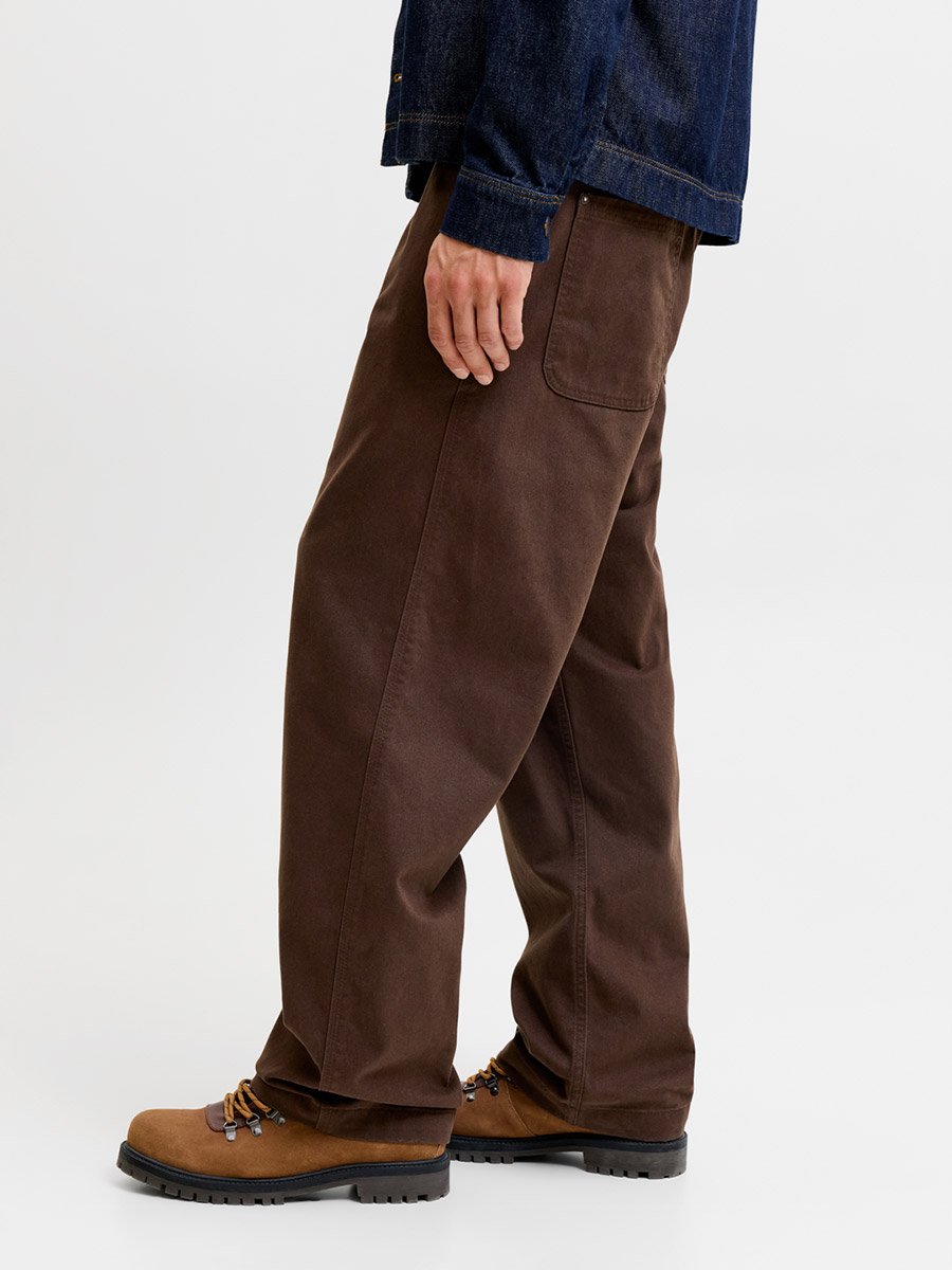 Brown JPSTALEX Wide leg Denim Trousers