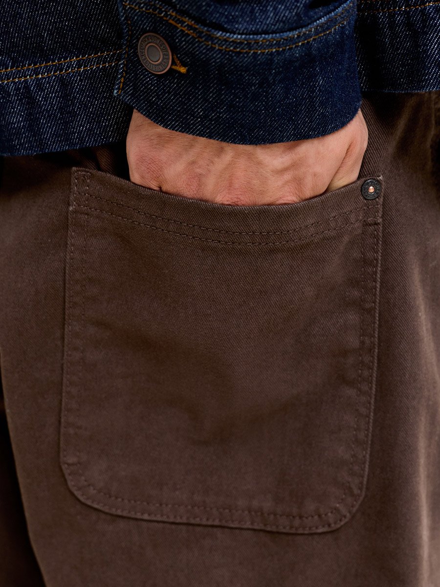 Brown JPSTALEX Wide leg Denim Trousers