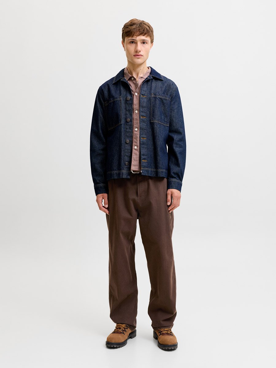 Brown JPSTALEX Wide leg Denim Trousers