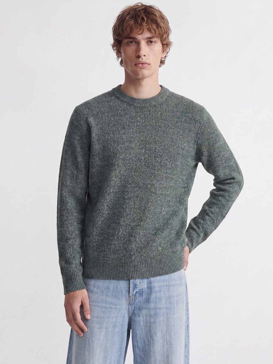 Olive JORFREDERIKSBERG Textured Knit Round Neck Sweater
