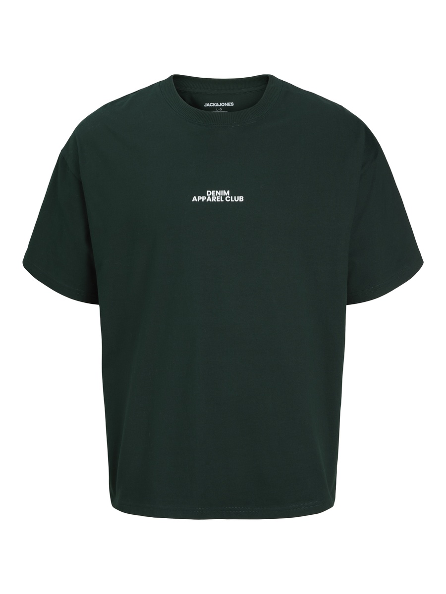 Dark Green Printed Crew Neck T-Shirt