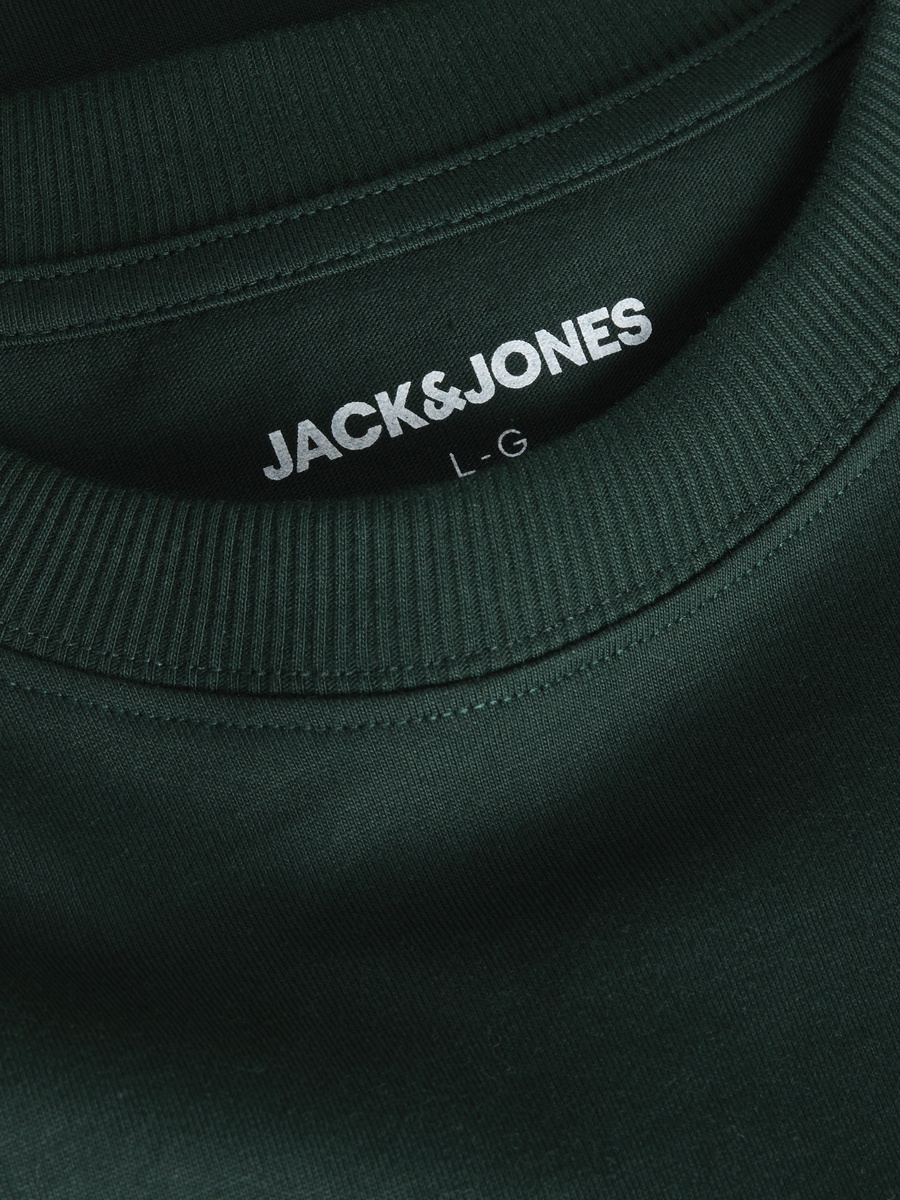 Dark Green Printed Crew Neck T-Shirt