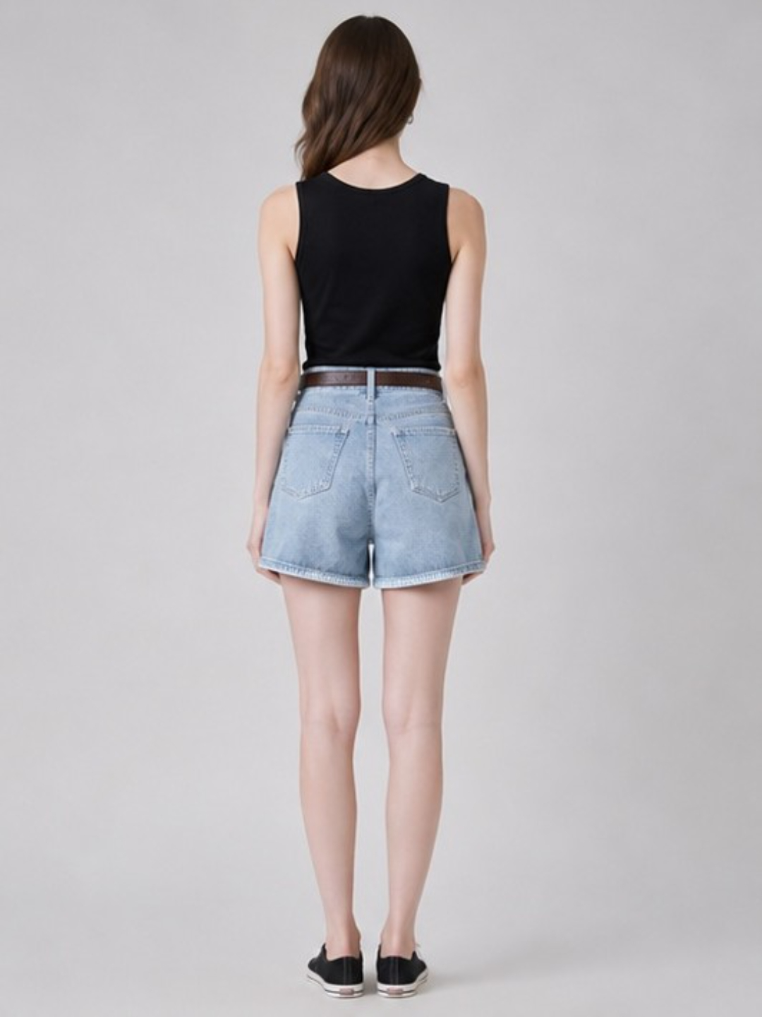 Plain Blue Denim Shorts