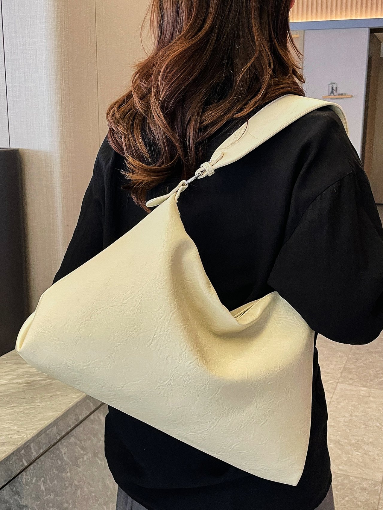 Off-White Solid Shoulder Bag