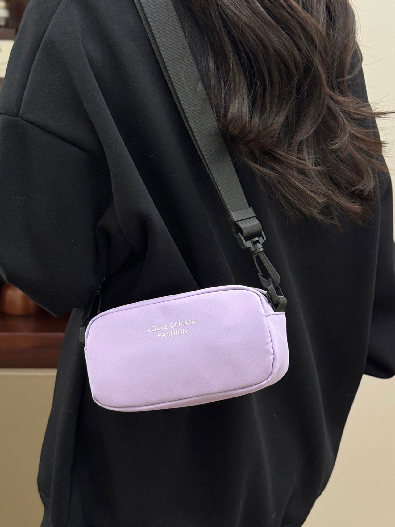 Purple Solid Crossbody Bag