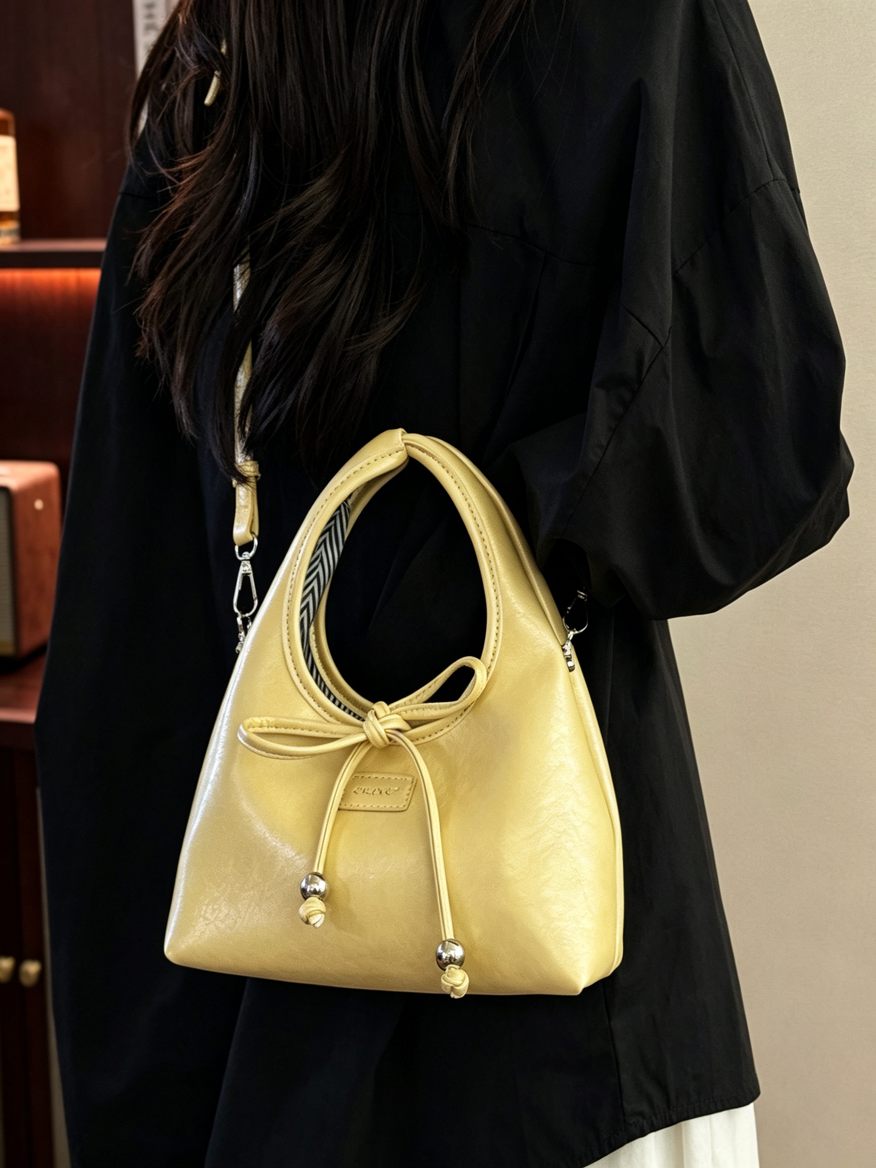 Yellow Bow Tie Crossbody Bag