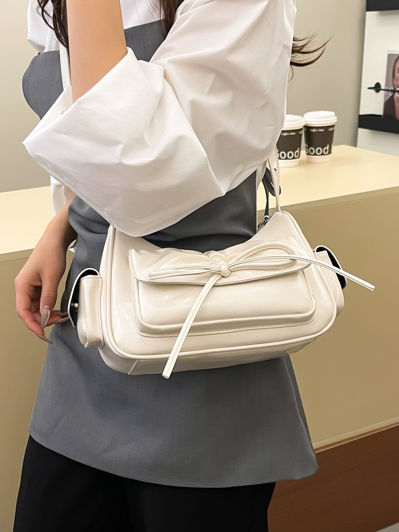 Off-White Flap Pocket Crossbody Bag
