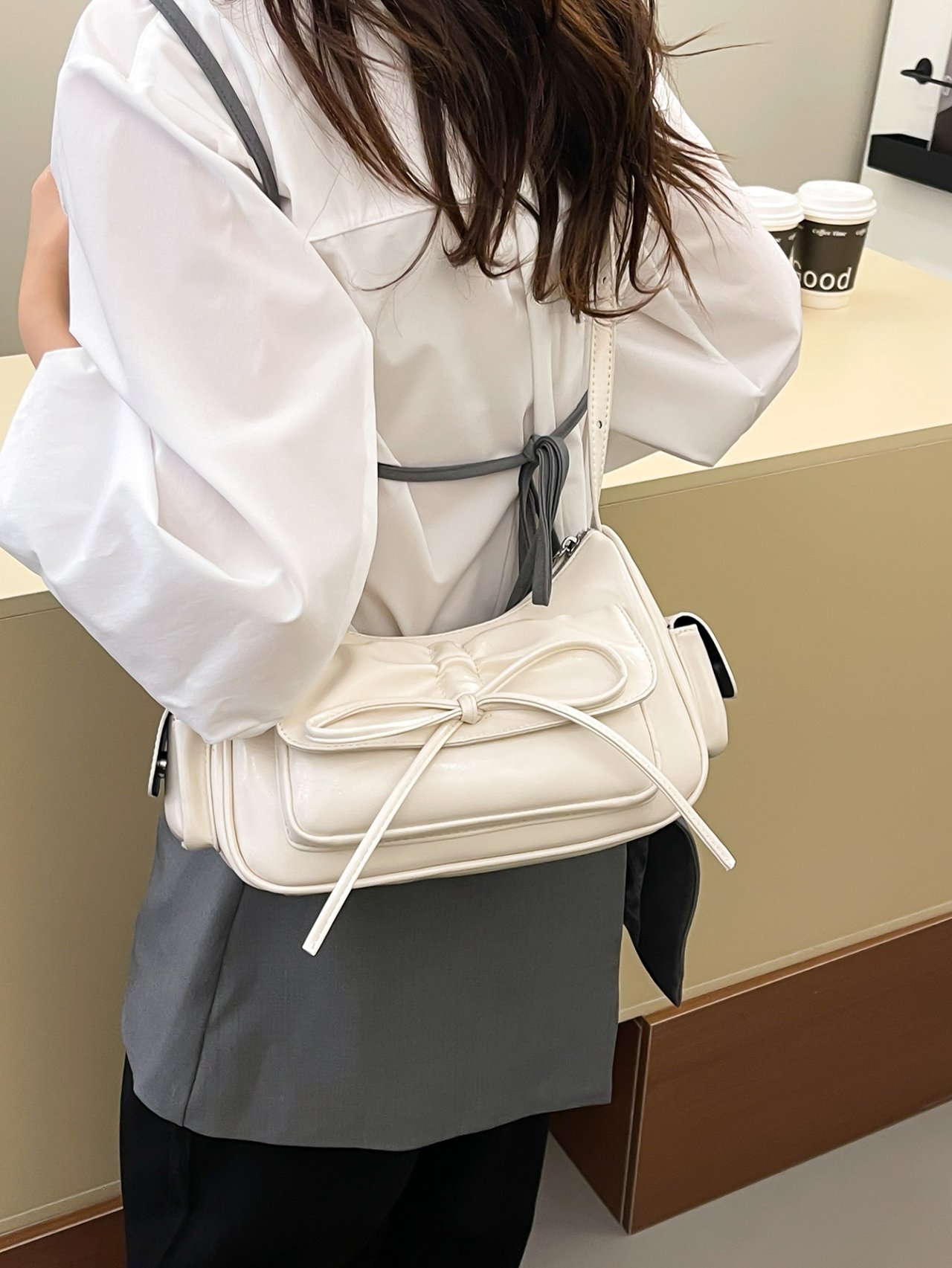 Off-White Flap Pocket Crossbody Bag