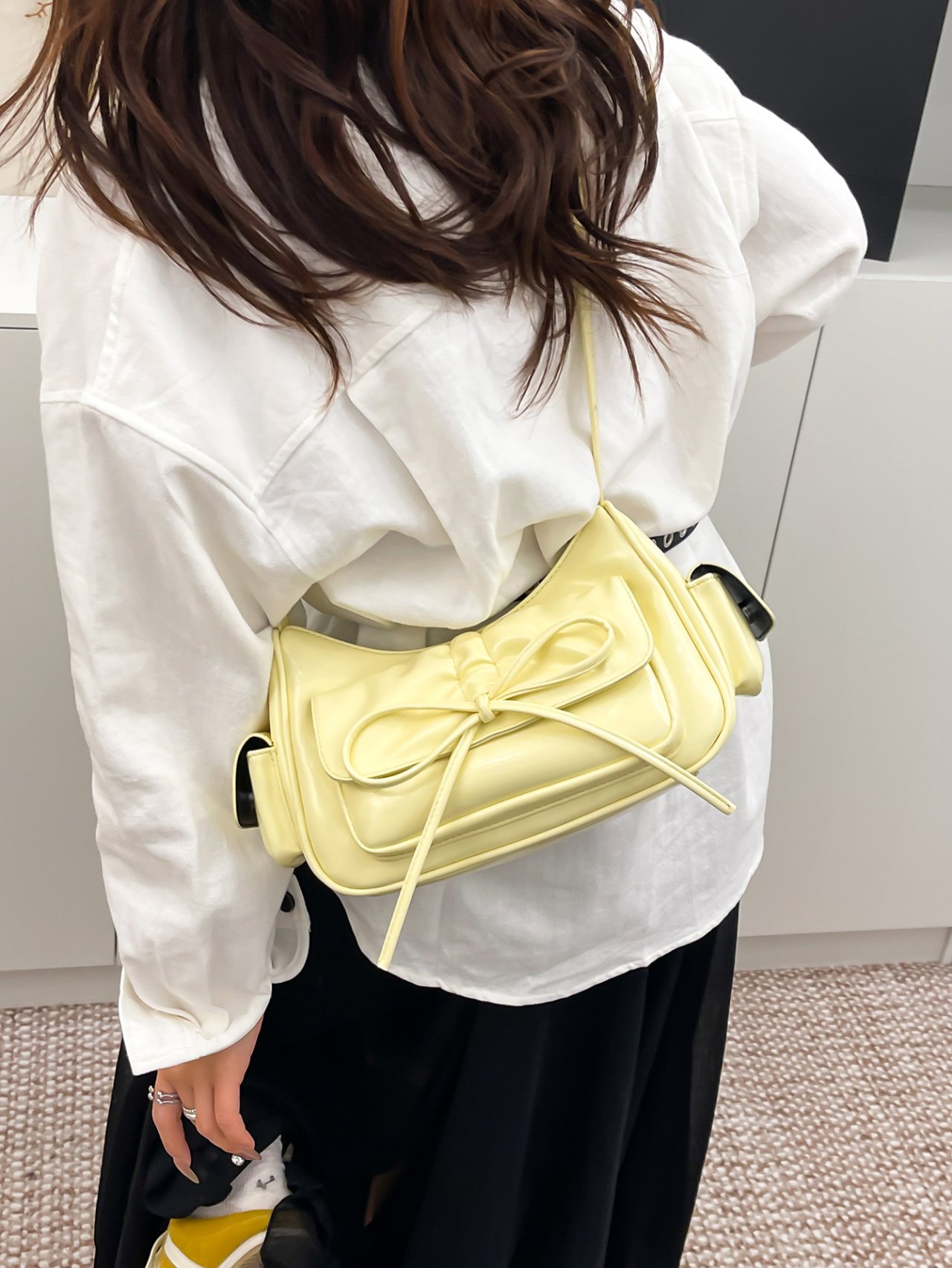 Yellow Bow Crossbody Bag