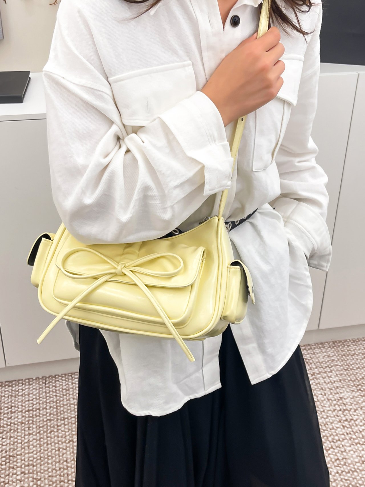 Yellow Bow Crossbody Bag