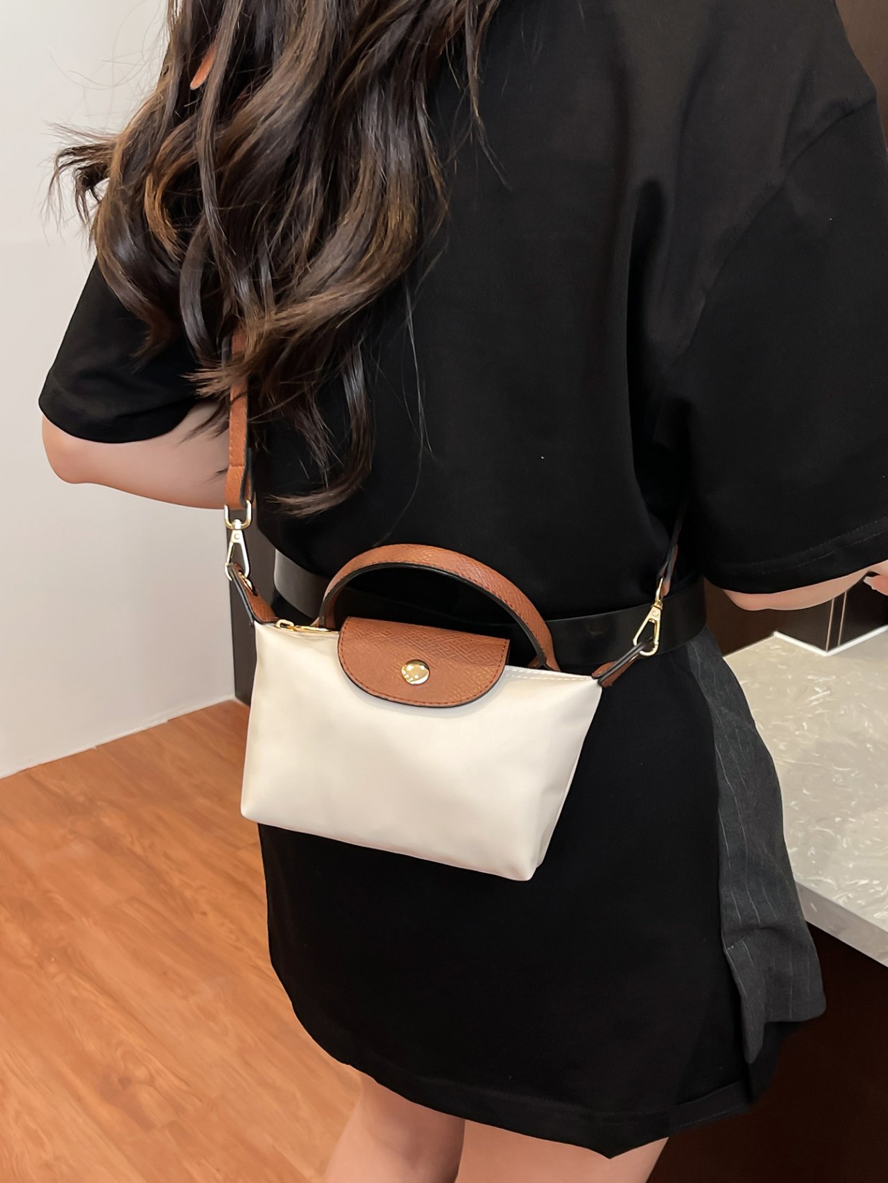 White Solid Crossbody Bag