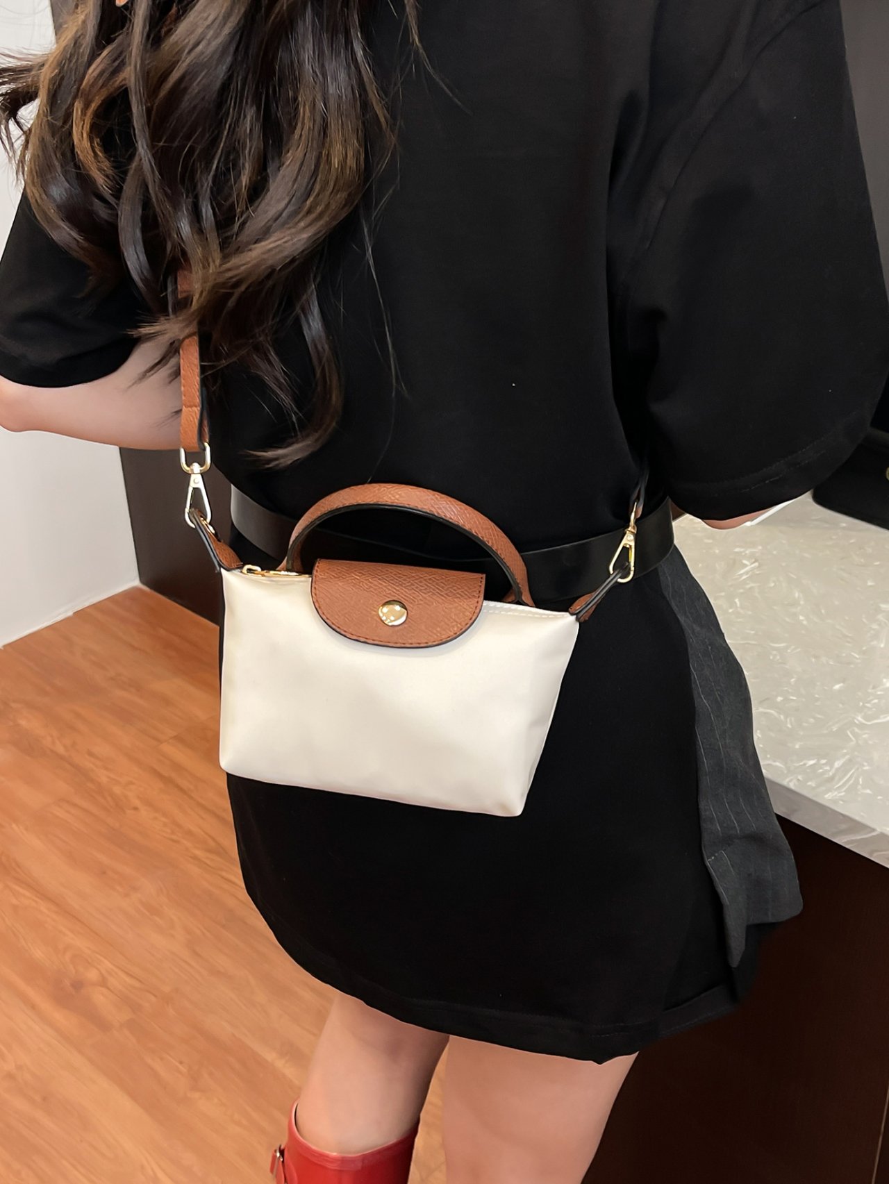 White Solid Crossbody Bag