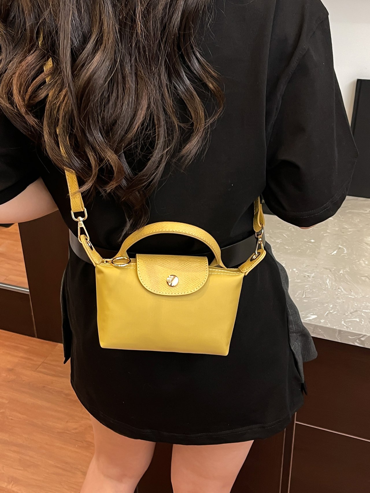Yellow Solid Crossbody Bag