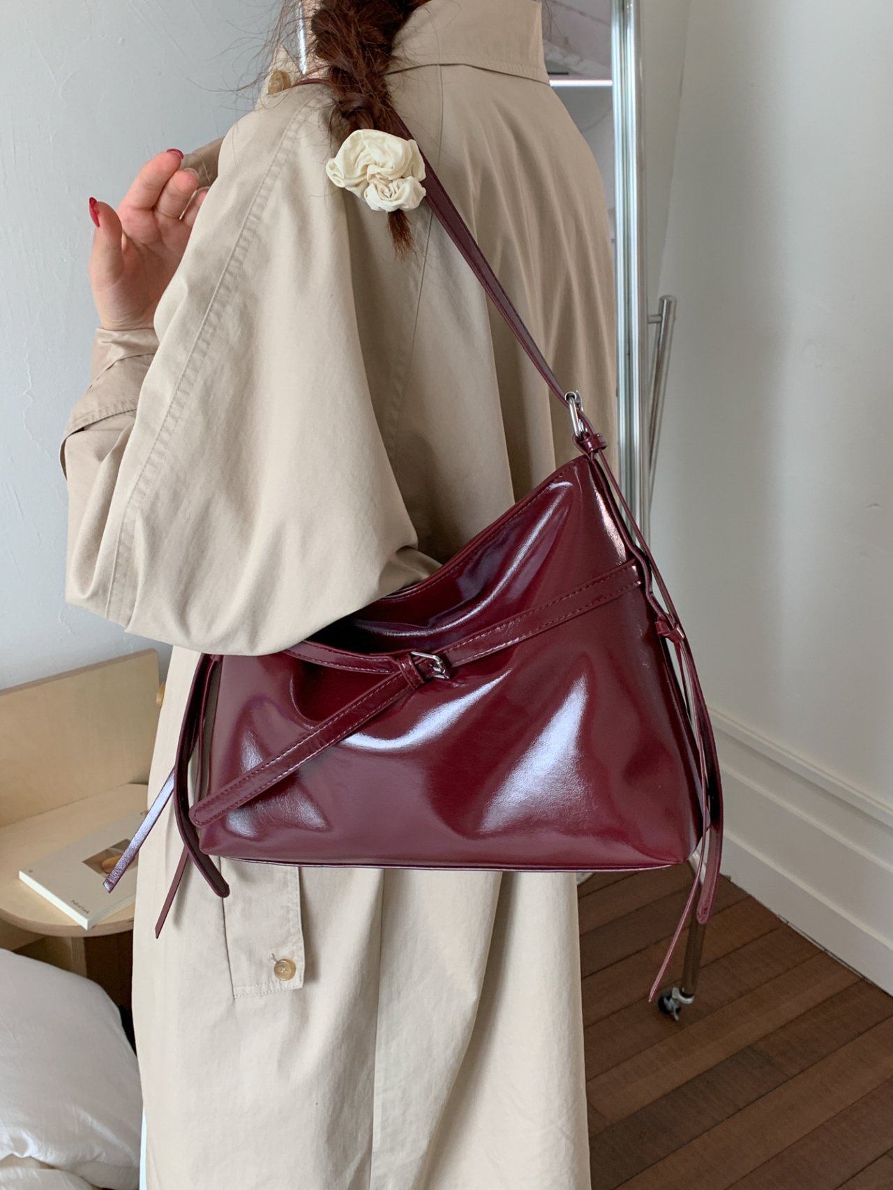 Red Patent Crossbody Bag