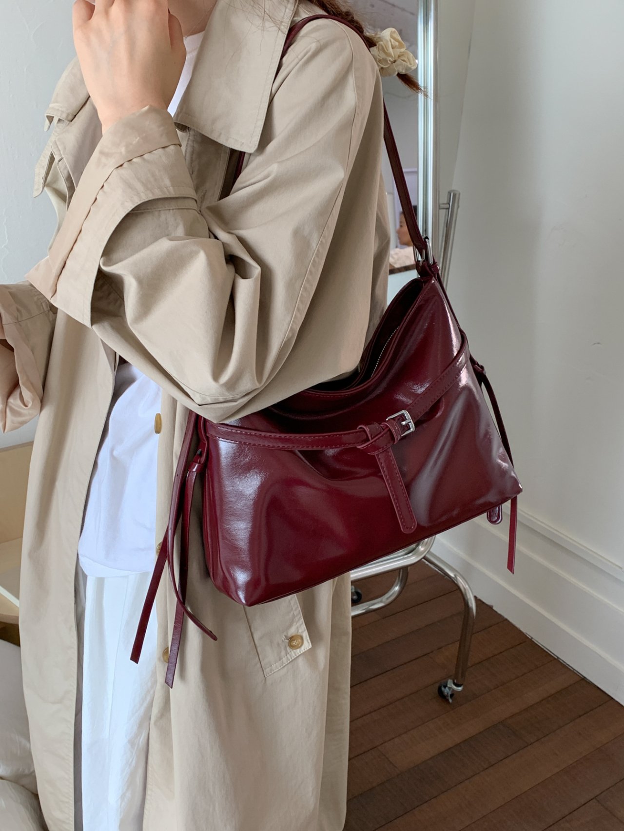 Red Patent Crossbody Bag