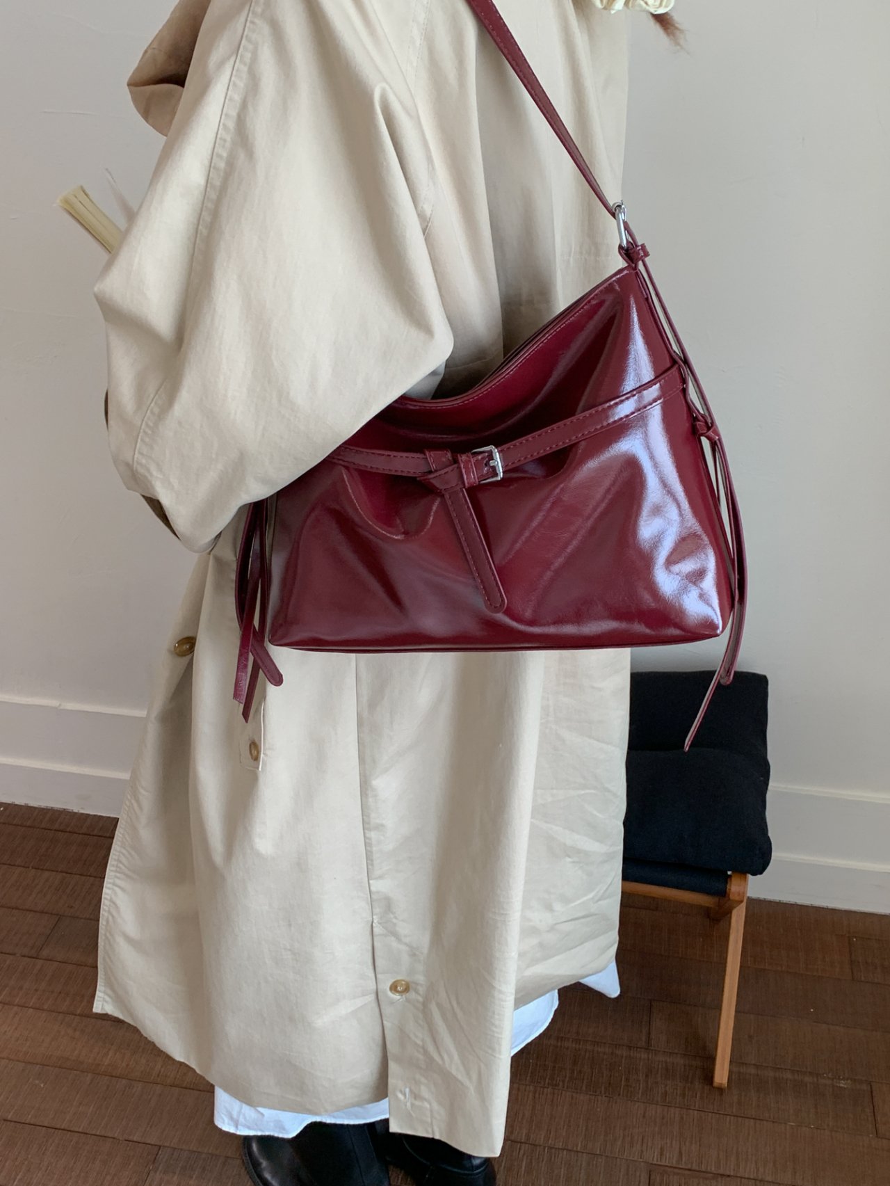 Red Patent Crossbody Bag
