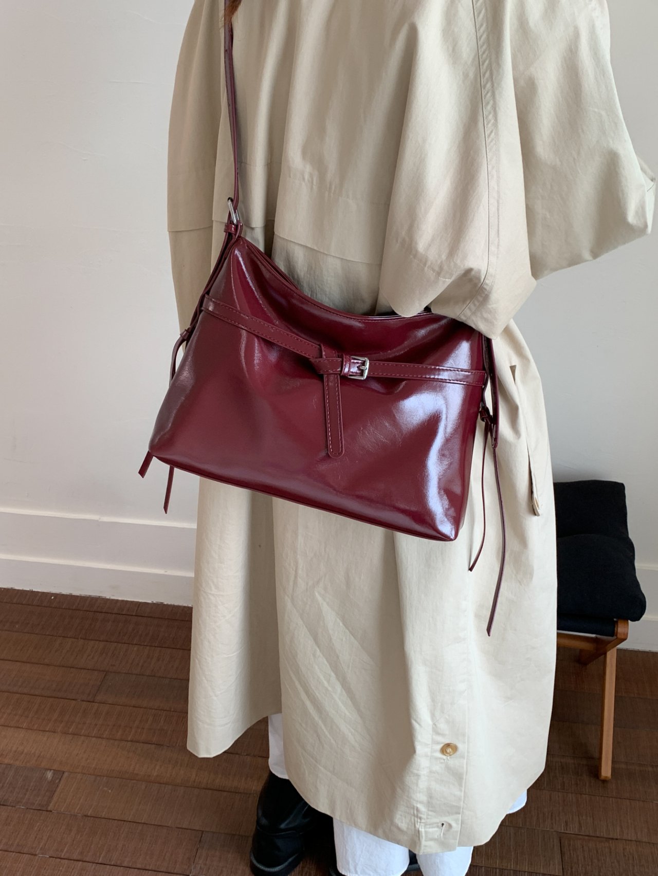 Red Patent Crossbody Bag