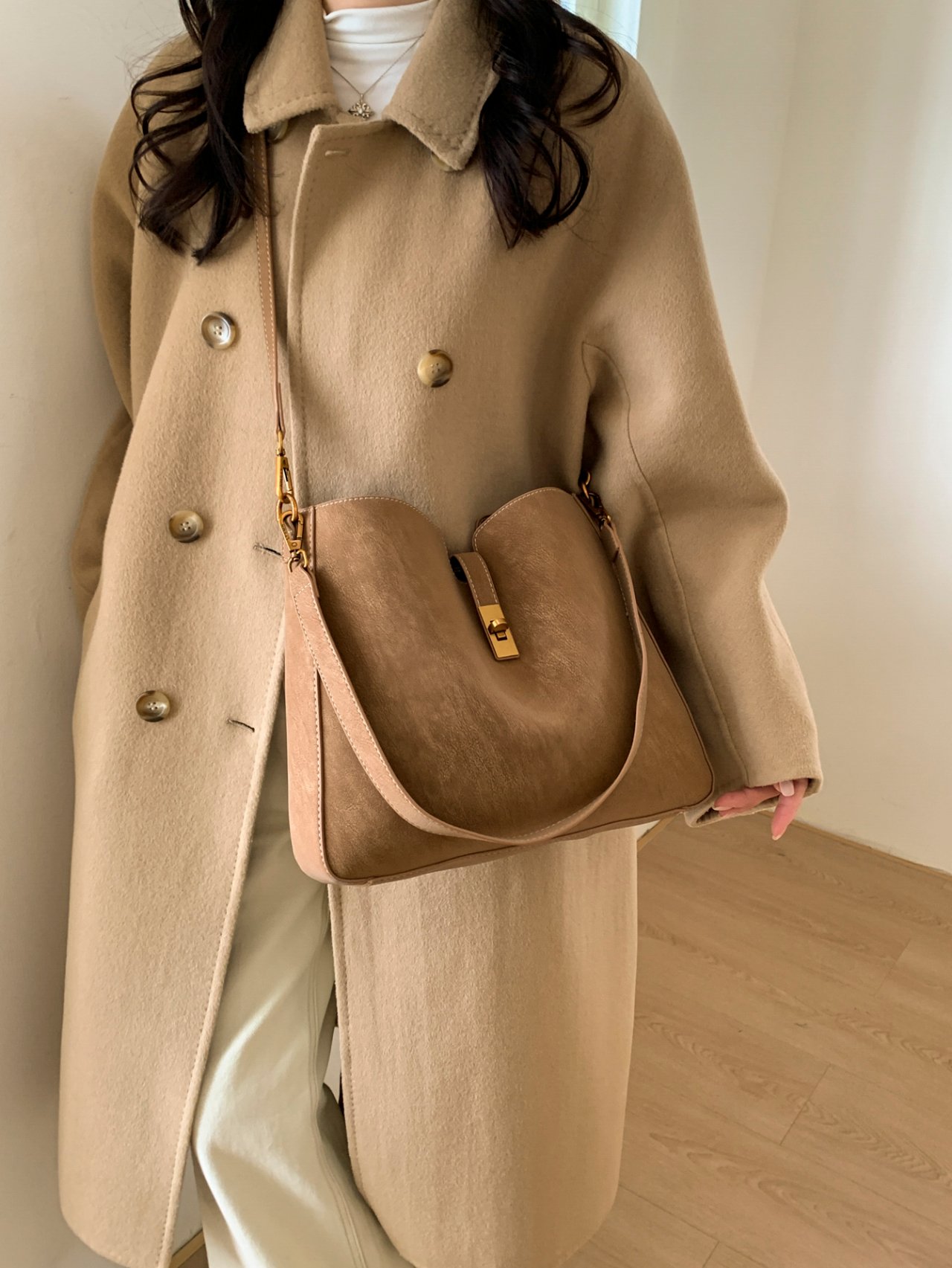 Brown Suede Crossbody Bag