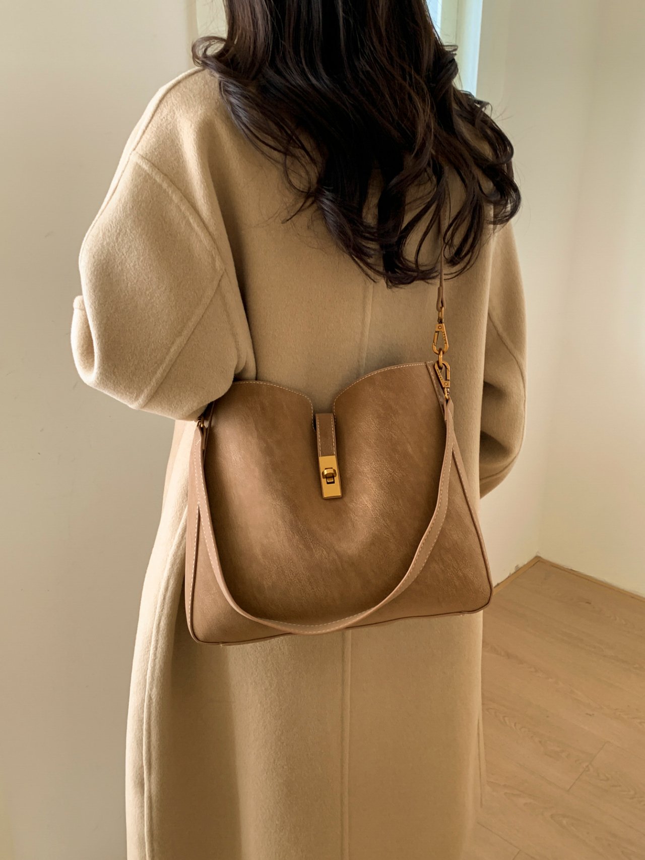 Brown Suede Crossbody Bag