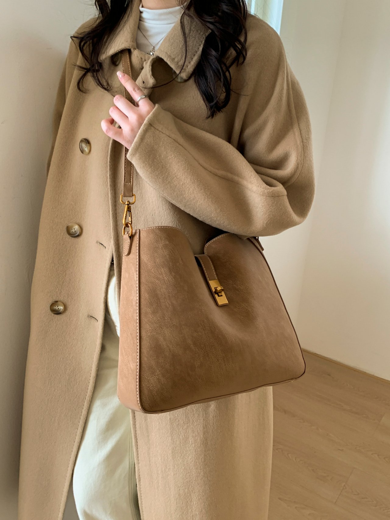 Brown Suede Crossbody Bag