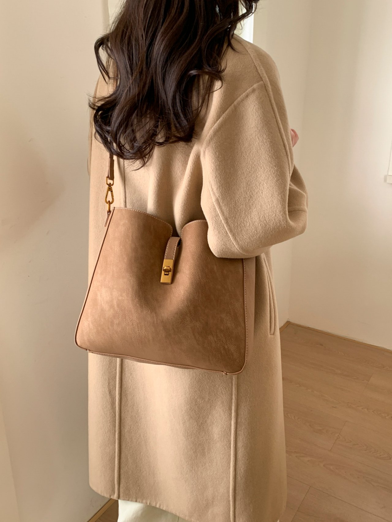 Brown Suede Crossbody Bag